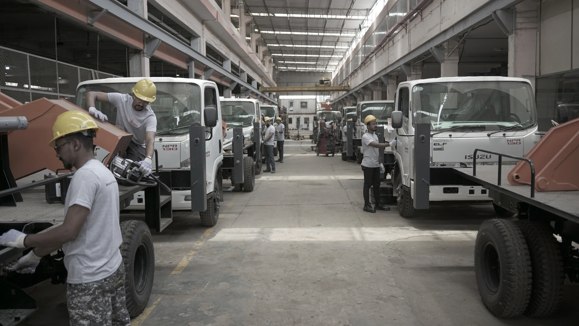 Meraj production facility with technicians