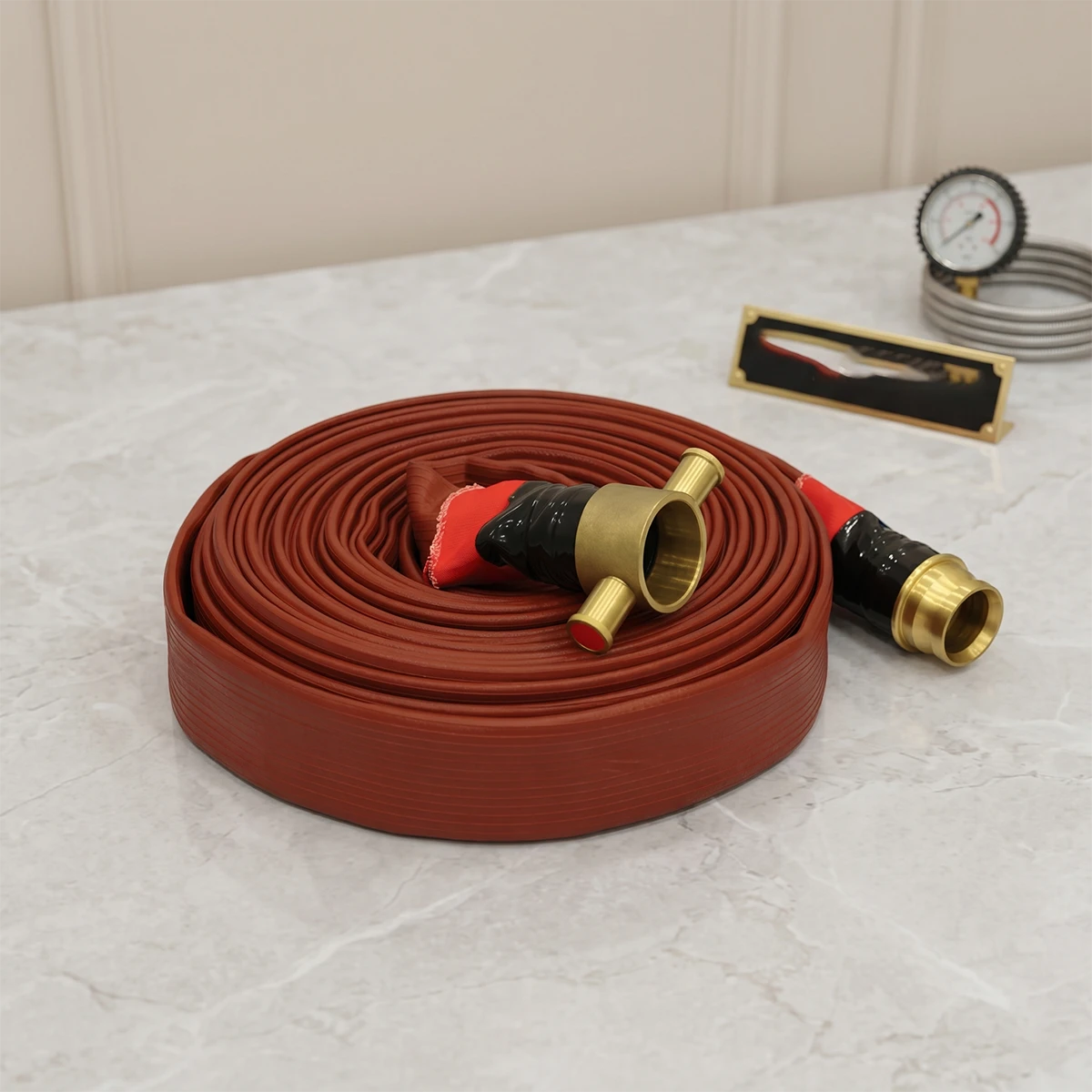 Delivery hose brass coupling detail